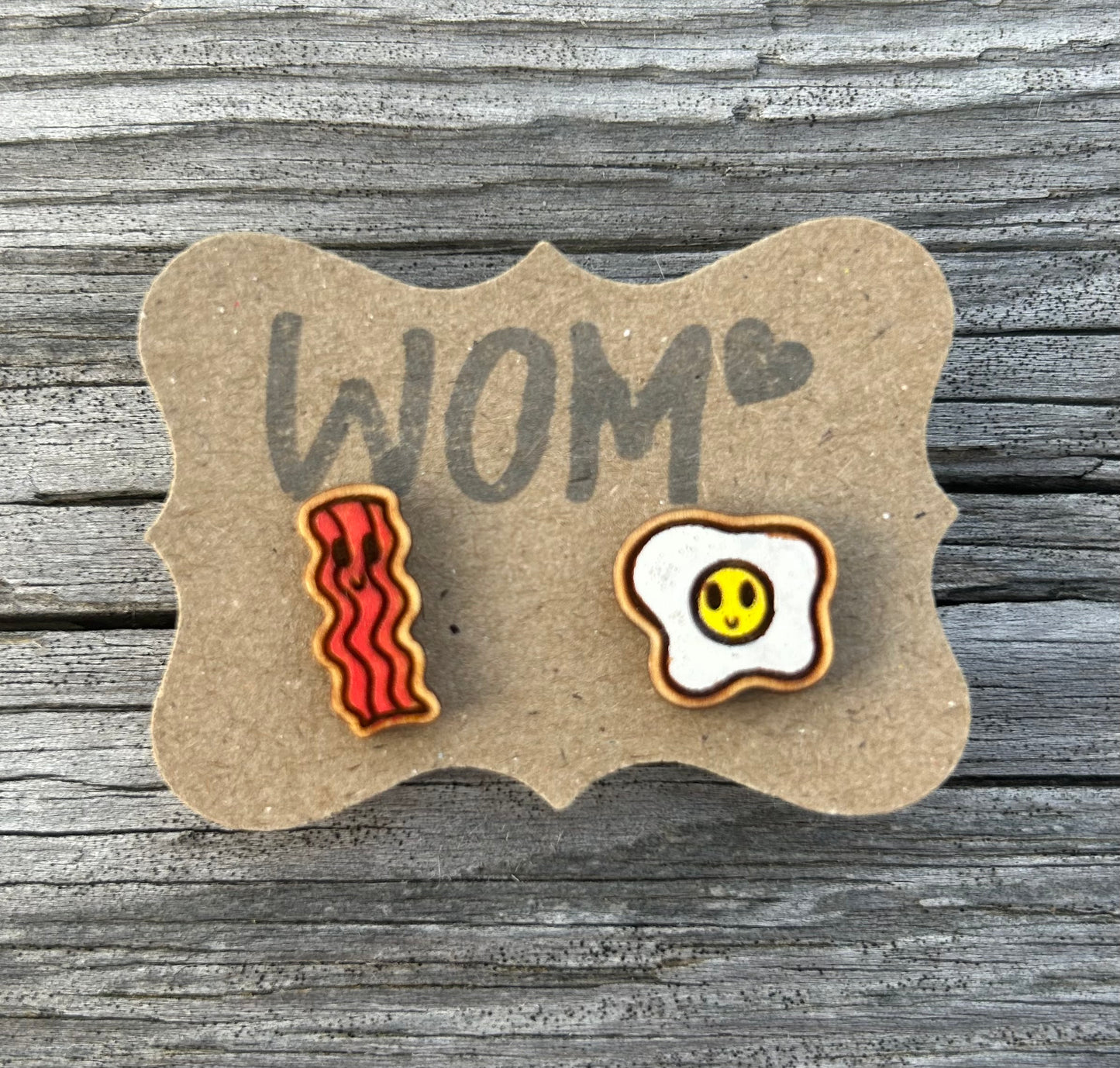 Eggs and Bacon Mix & Match Stud Earrings
