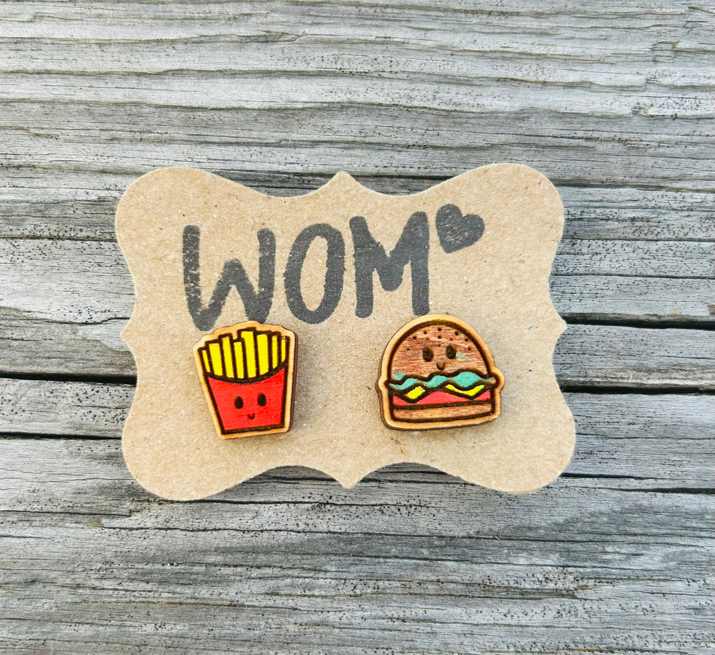 Hamburger & Fries Mix and Match Stud Earrings