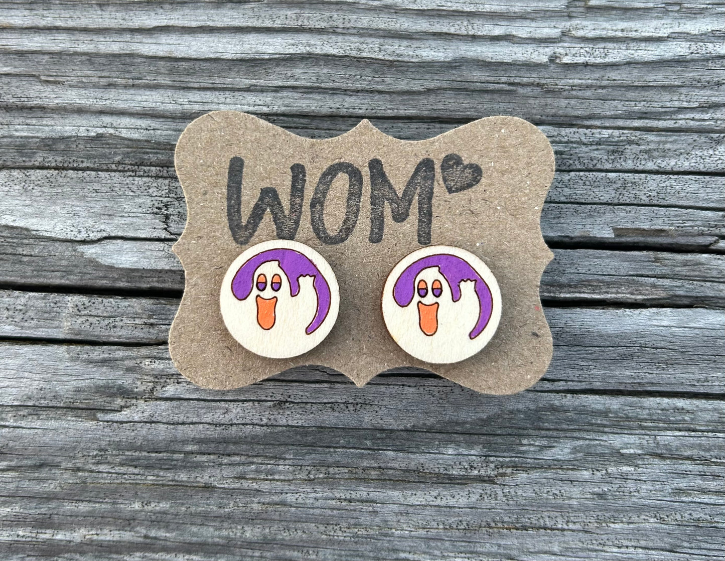 Pillsbury Halloween Sugar Cookie Wooden Stud Earrings