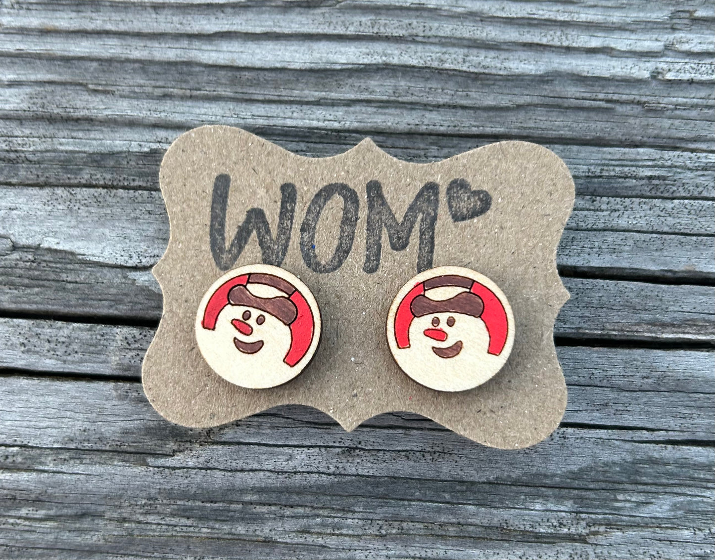 Pillsbury Christmas Sugar Cookie Wooden Stud Earrings