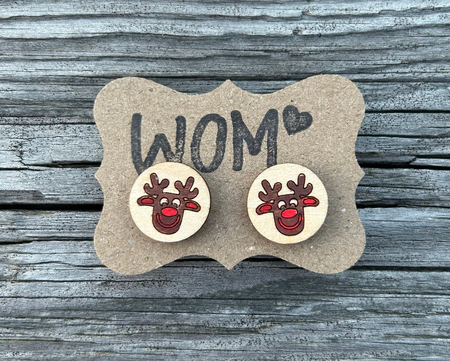 Pillsbury Christmas Sugar Cookie Wooden Stud Earrings