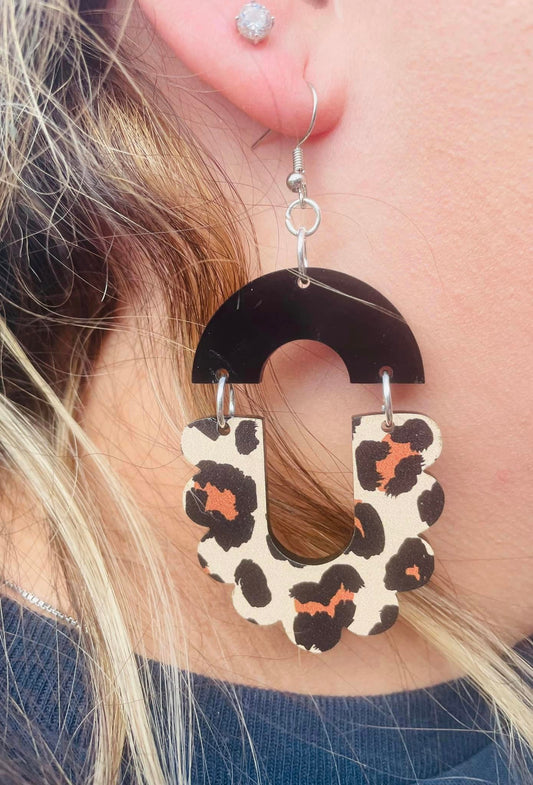 Leopard Dangle Earrings
