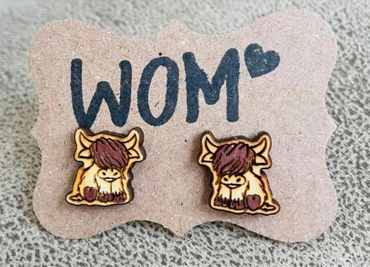 Highland Cow Stud Earrings
