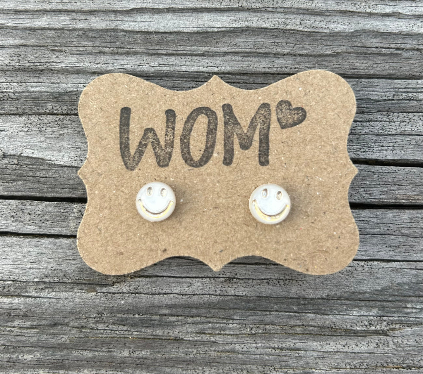 Smiley Face Resin Stud Earrings