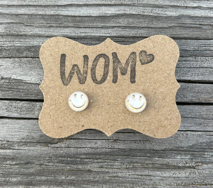 Smiley Face Resin Stud Earrings