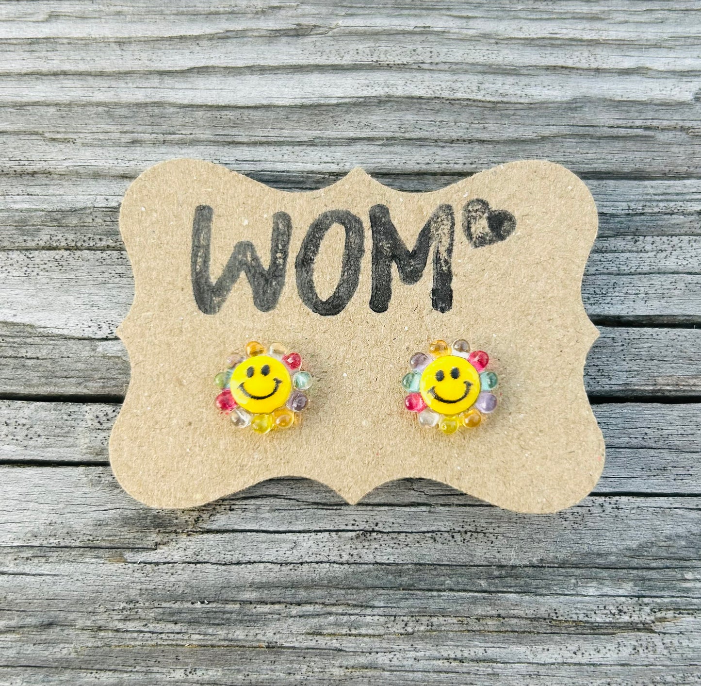 Smiley Face Resin Stud Earrings
