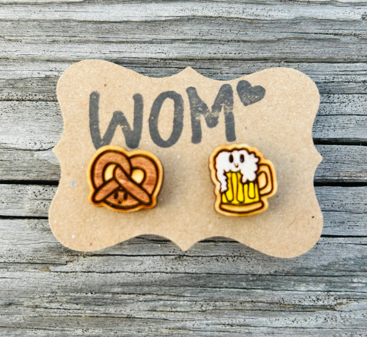 Pretzel and Beer Mix & Match Stud Earrings