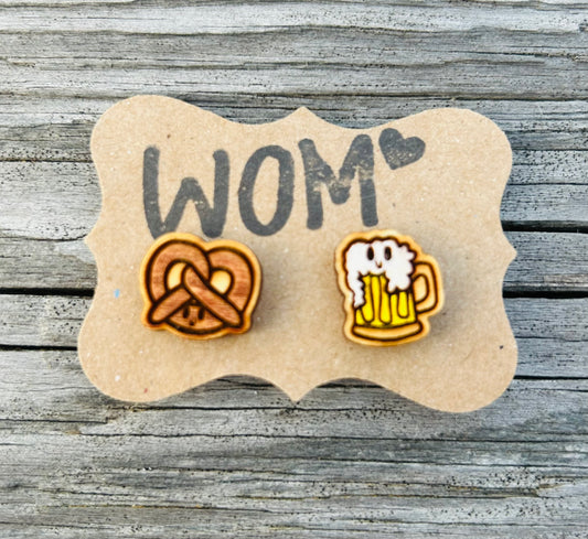 Pretzel and Beer Mix & Match Stud Earrings