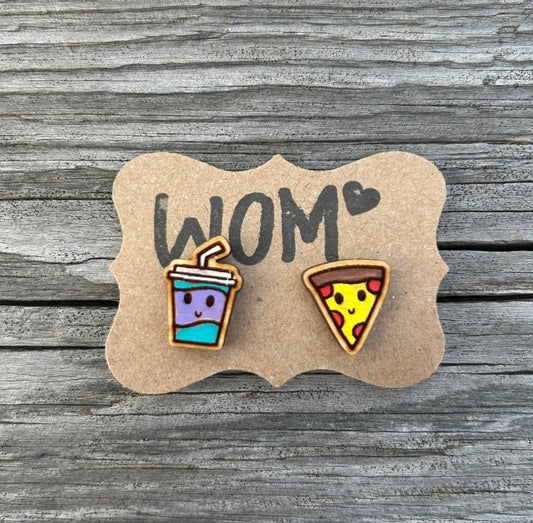 Pizza & Drink Mix and Match Stud Earrings