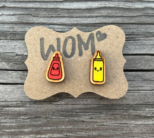 Ketchup and Mustard Mix & Match Stud Earrings
