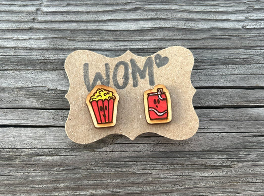 Popcorn and Coke Mix & Match Stud Earrings