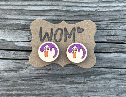 Pillsbury Halloween Sugar Cookie Wooden Stud Earrings
