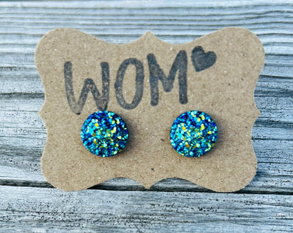 Sparkle Druzy Stud Earrings